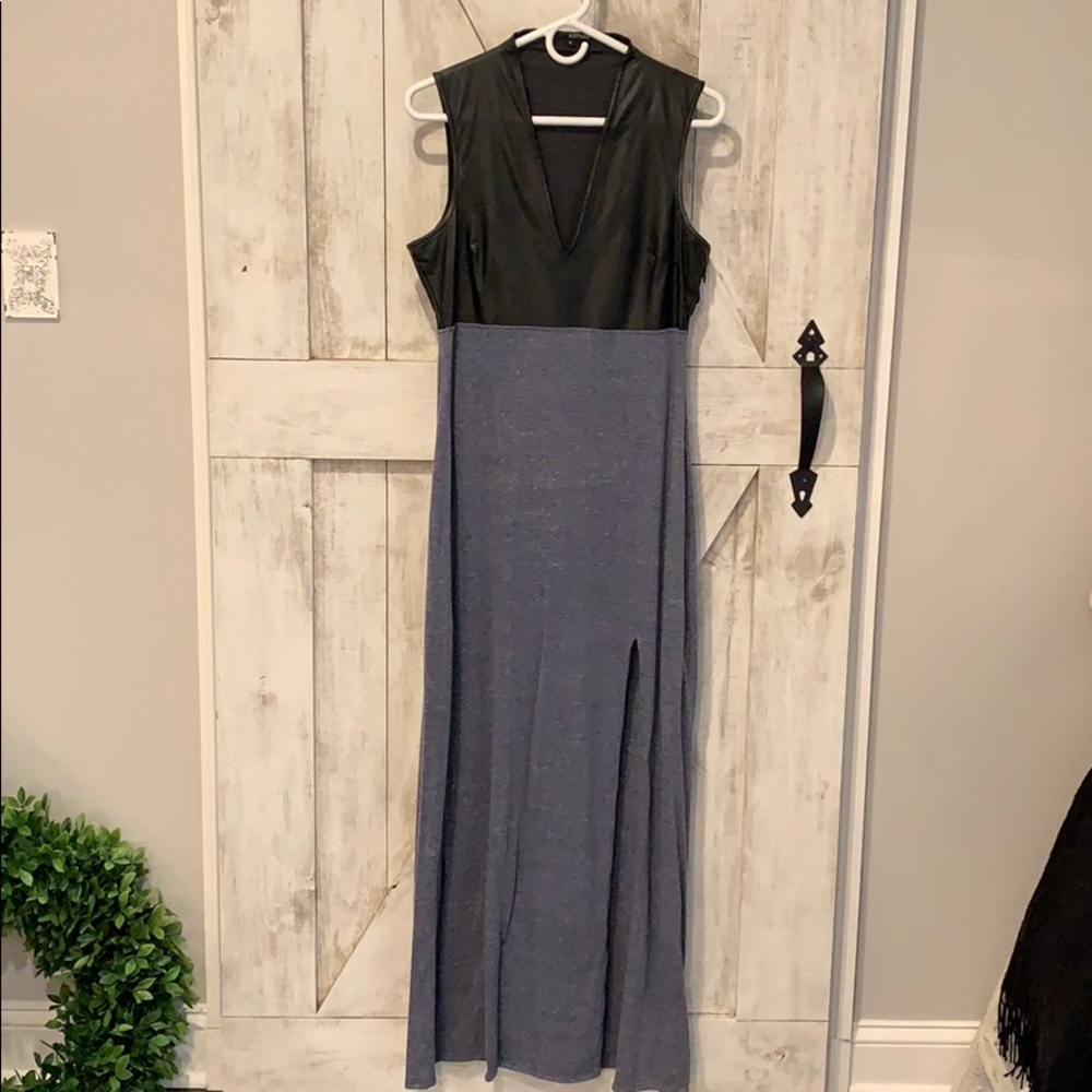 Astars Faux Leather Halter Top Sundress